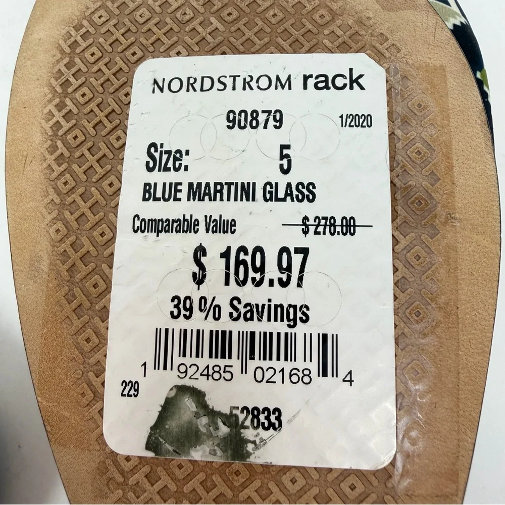 Tory Burch Martini Glass Satin Mules Blue Size 5